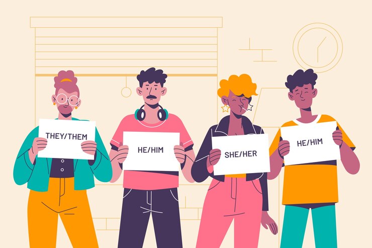 Free Vector hand drawn gender pronouns illustration