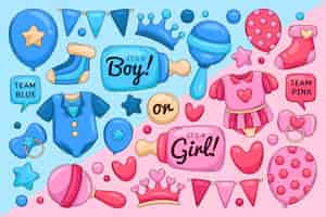 Free vector hand drawn gender reveal concept