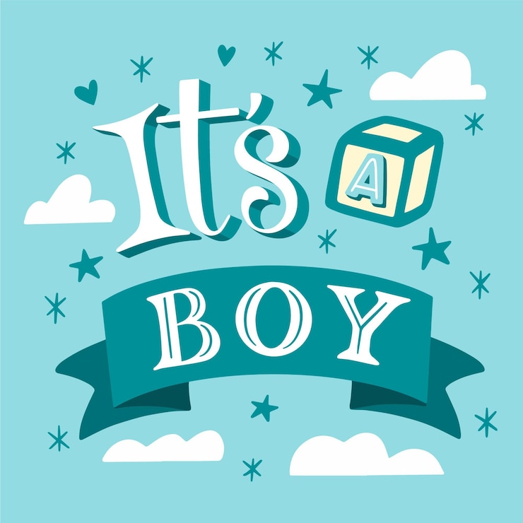 Free Vector hand drawn gender reveal lettering