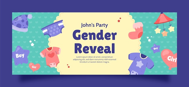 Free vector hand drawn gender reveal template