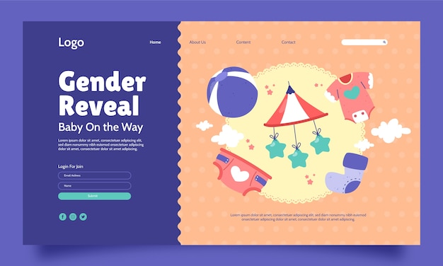 Free vector hand drawn gender reveal template