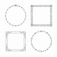 無料ベクター 手描きの幾何学的な落書きフレームパック