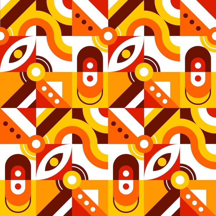 Free Vector hand drawn geometric motif pattern
