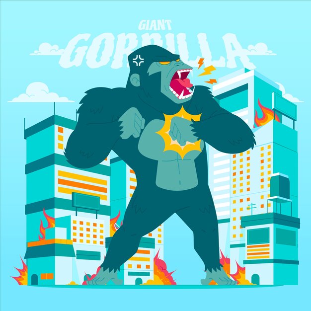 Hand drawn giant gorilla illustration