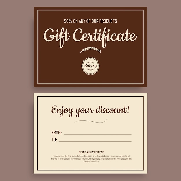 Free vector hand drawn gift certificate design template