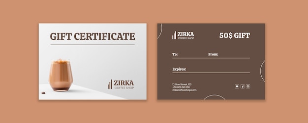 Hand drawn gift certificate design template