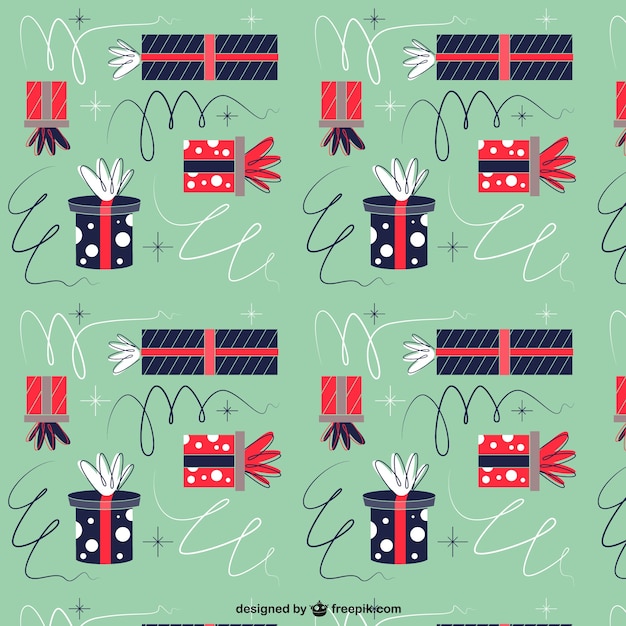 Free vector hand drawn gifts pattern