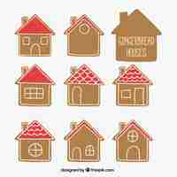 Free vector hand drawn gingerbread houses