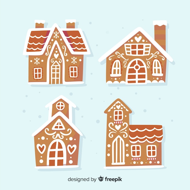 Hand drawn gingerbread houses