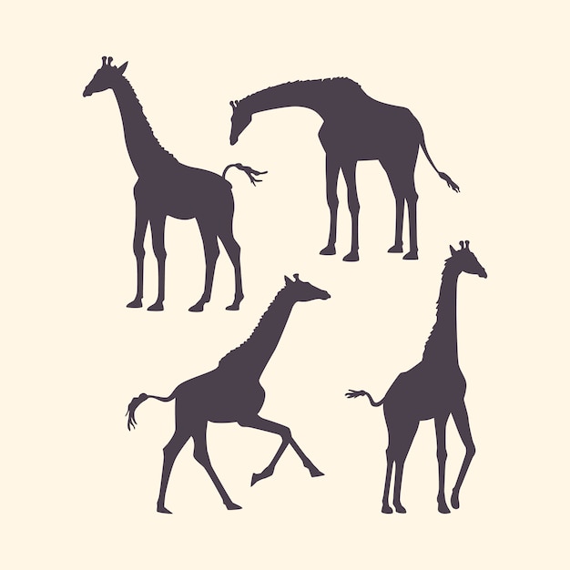 Free vector hand drawn giraffe silhouette