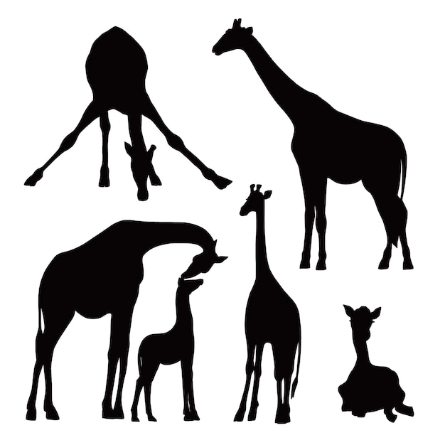 Free vector hand drawn giraffe silhouette