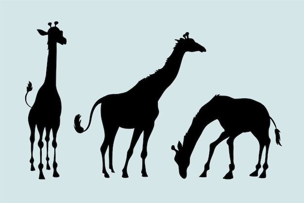 Free vector hand drawn giraffe silhouette