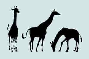 Free vector hand drawn giraffe silhouette