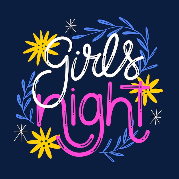 Free vector hand drawn girls night lettering