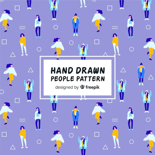 Hand drawn girls pattern