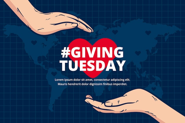 Hand drawn giving tuesday background