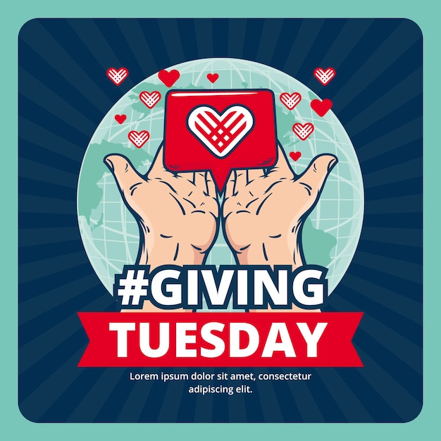 Free vector hand drawn giving tuesday illustration