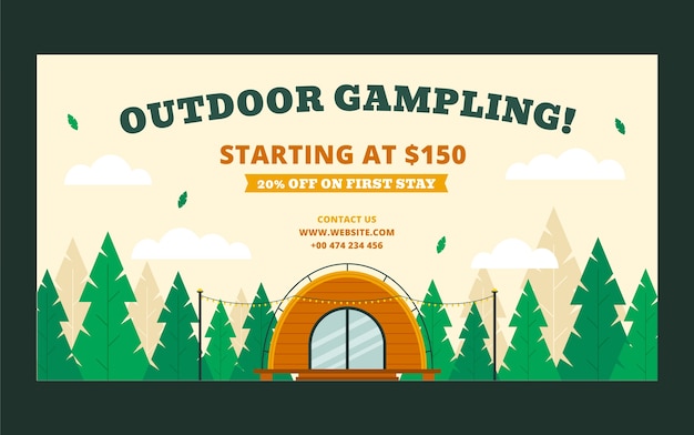 Hand drawn glamping facebook post