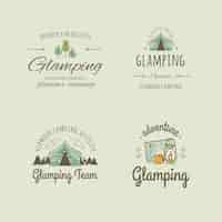 Бесплатное векторное изображение Ручной обращается дизайн логотипа глэмпинга