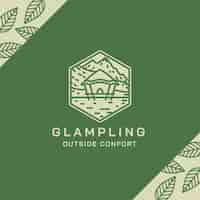 Free vector hand drawn glamping logo template