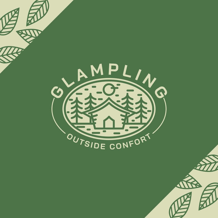 Free Vector hand drawn glamping logo template