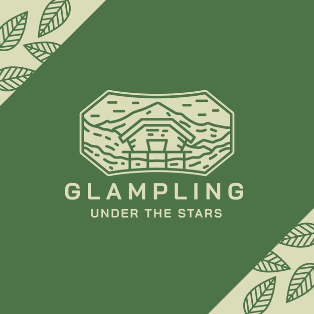 Hand drawn glamping logo template