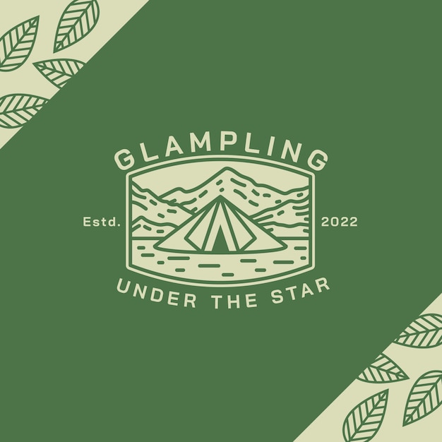 Free vector hand drawn glamping logo template