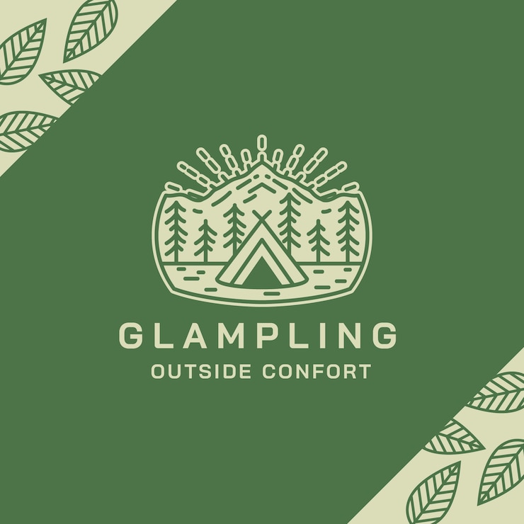Free Vector hand drawn glamping logo template