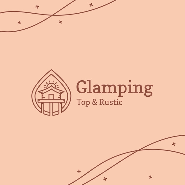 Free vector hand drawn glamping logo