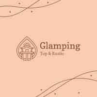 Vettore gratuito logo glamping disegnato a mano