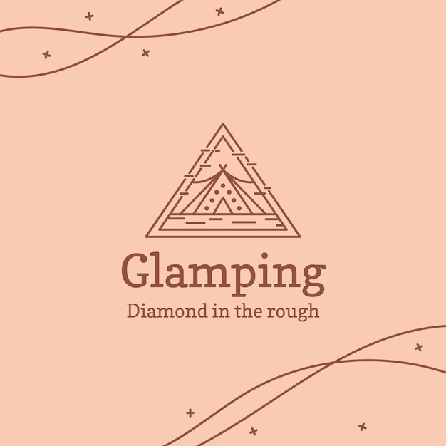 Vettore gratuito logo glamping disegnato a mano