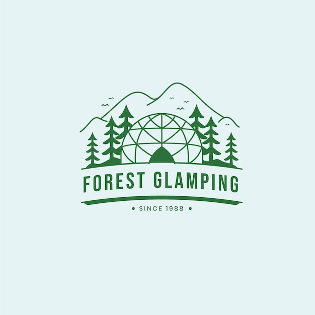 Vettore gratuito logo glamping disegnato a mano