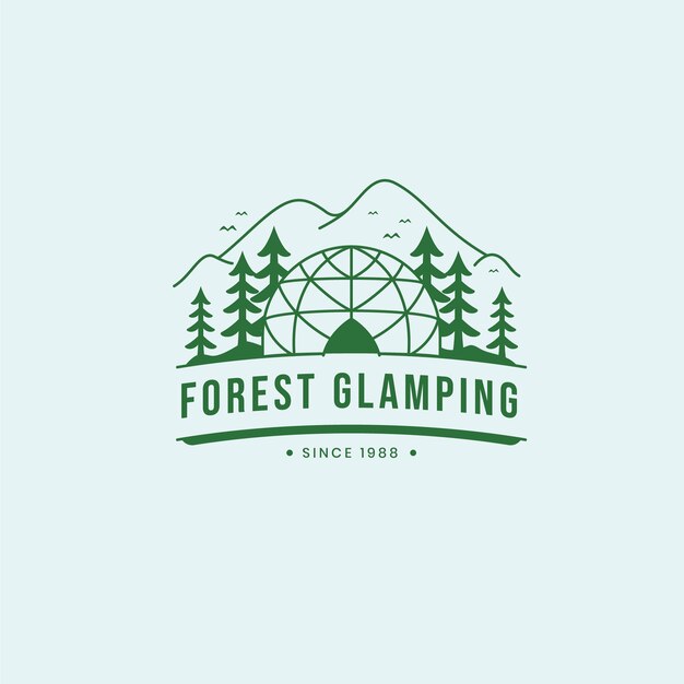 Hand drawn glamping logo