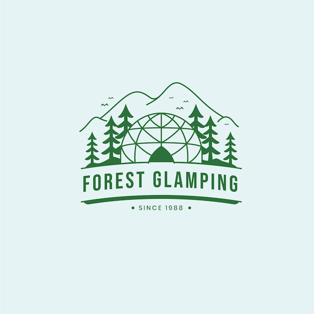 Hand drawn glamping logo