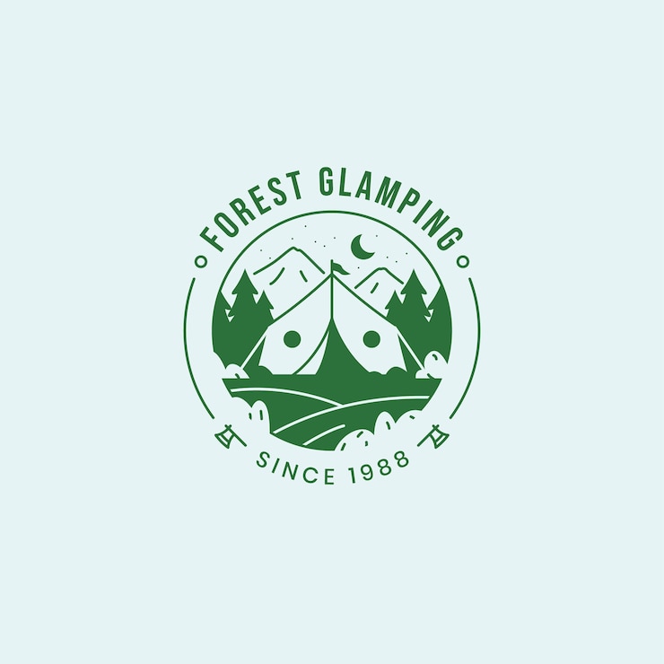 Free Vector hand drawn glamping logo