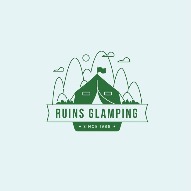 Hand drawn glamping logo