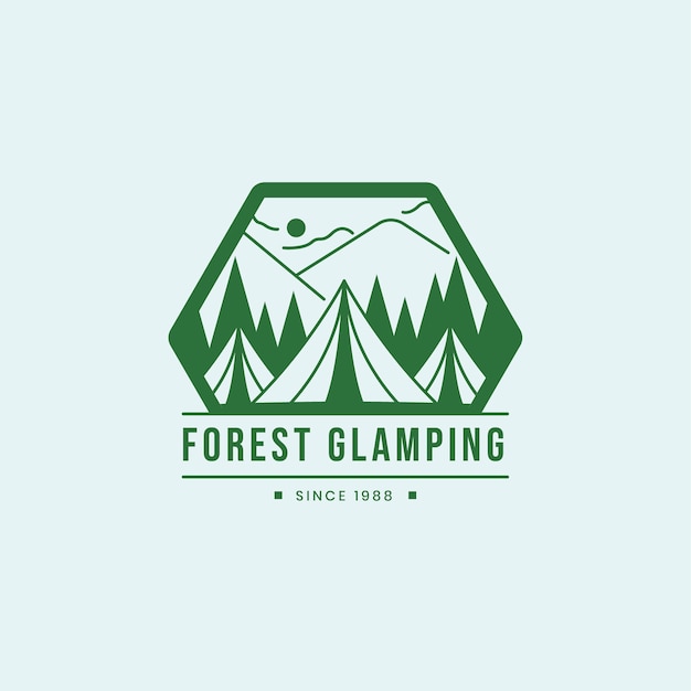 Hand drawn glamping logo