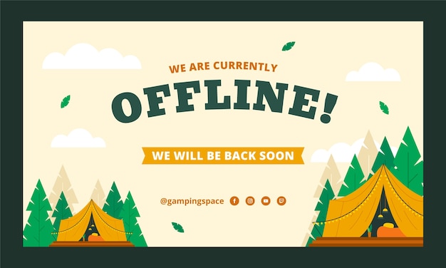 Free vector hand drawn glamping twitch background