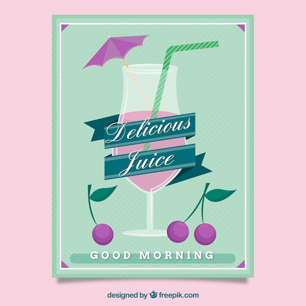 Free vector hand drawn glass with juice flyer