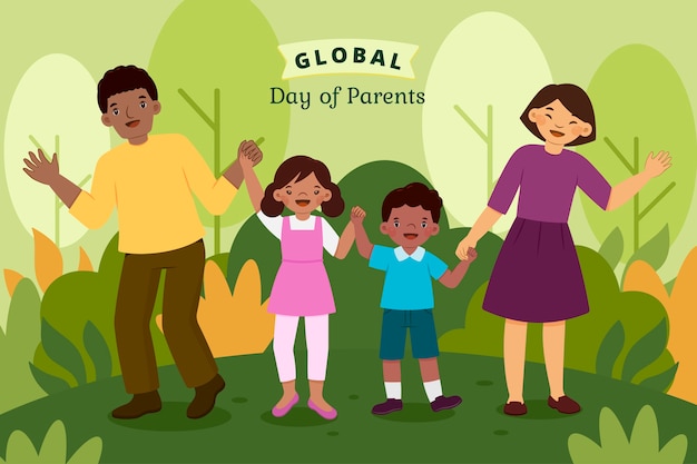 Ручной обращается глобальный день родителей иллюстрации