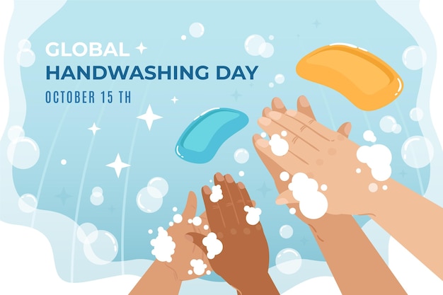 Free vector hand drawn global handwashing day background