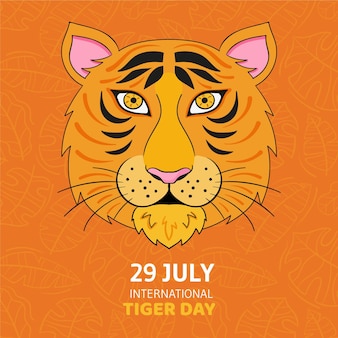 Hand drawn global tiger day illustration
