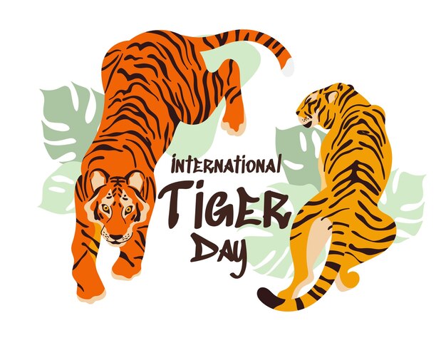 Free vector hand drawn global tiger day illustration