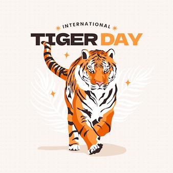 Hand drawn global tiger day illustration