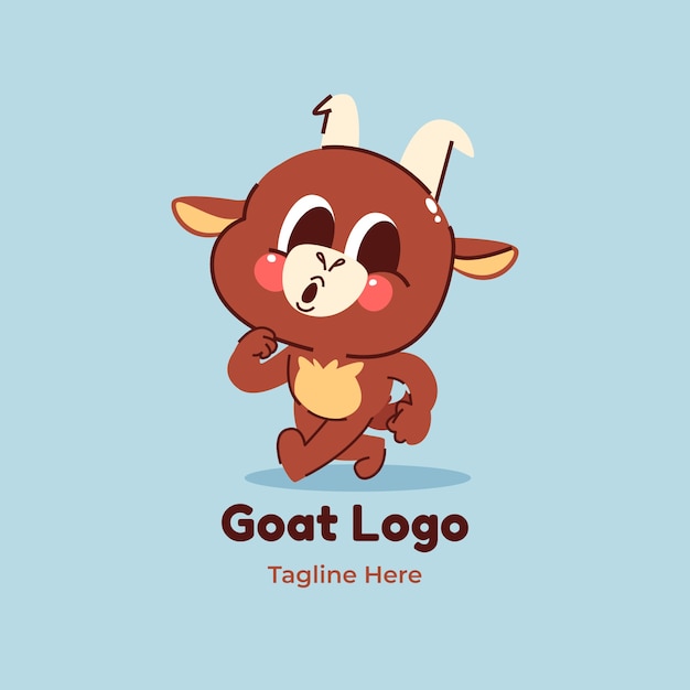 Hand drawn goat logo template