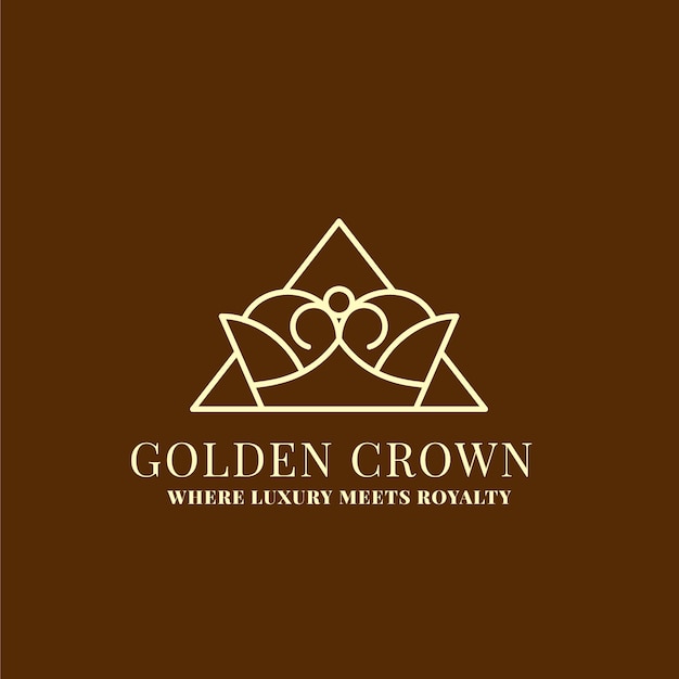 Free vector hand drawn gold crown logo template