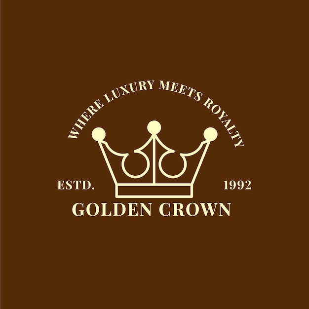 Free vector hand drawn gold crown logo template