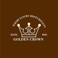 Free vector hand drawn gold crown logo template