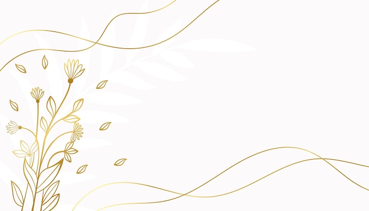Free Vector hand drawn golden floral in line style white background
