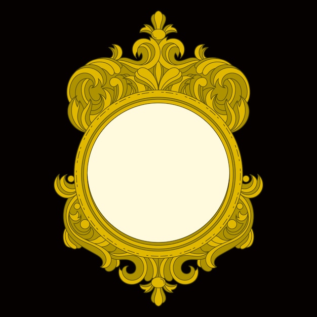 Hand drawn golden frame design